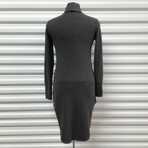 Go Couture Tunic Top Women Small Gray Turtleneck Long Sleeve Casual Asymmetrical - Picture 5 of 9